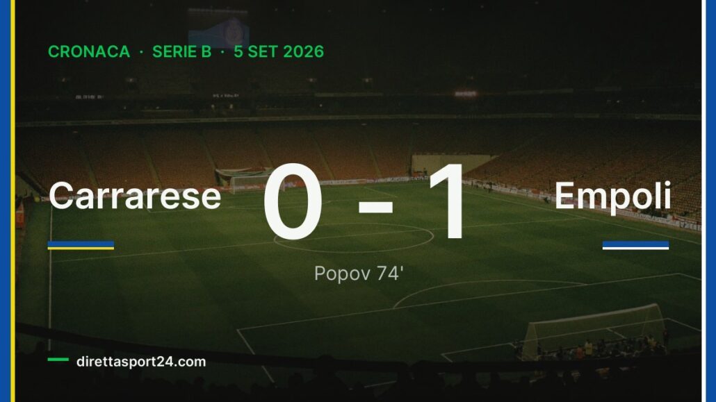 Carrarese-Empoli 0-1, Popov decide una partita più sporca che bella