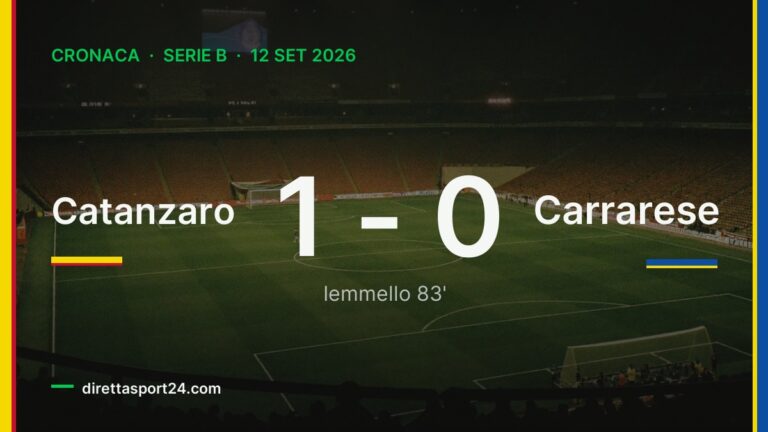 Catanzaro-Carrarese 1-0, Iemmello rompe la resistenza e sblocca i giallorossi