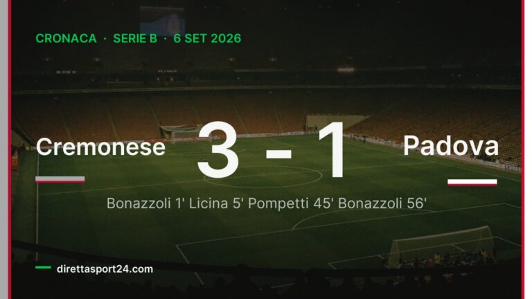 Cremonese-Padova 3-1, Bonazzoli guida la prima svolta grigiorossa