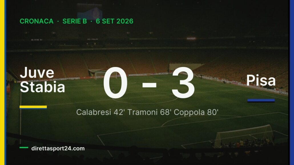 Juve Stabia-Pisa 0-3, Tramoni accende il successo nerazzurro