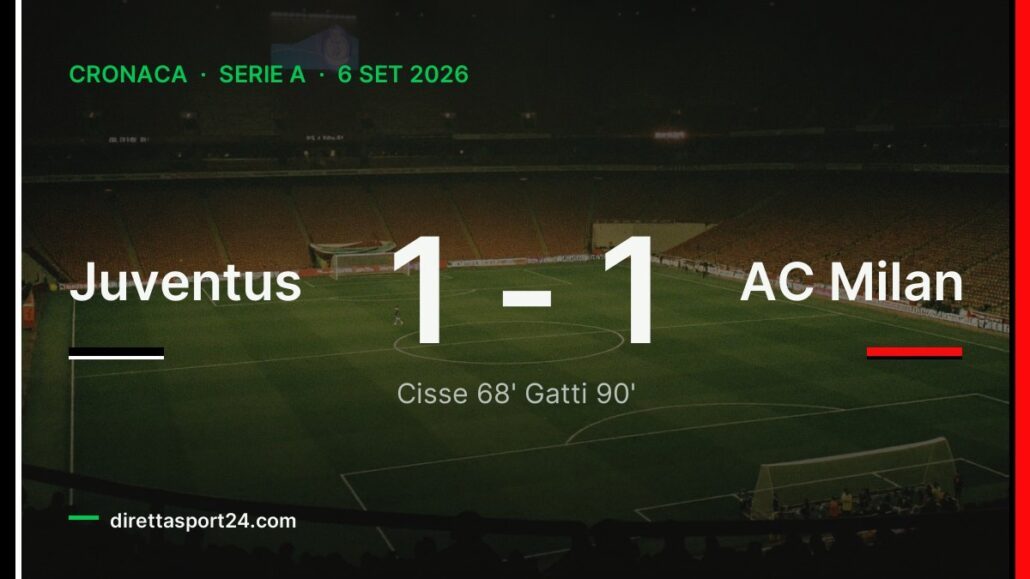 Juventus-Milan 1-1, Gatti al 90’ salva i bianconeri