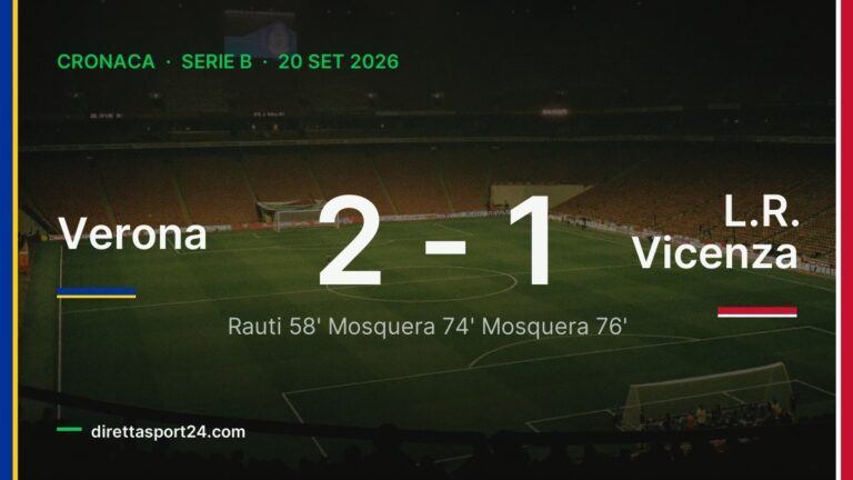 Verona-L.R. Vicenza 2-1, Mosquera ribalta tutto in due minuti